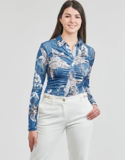 Guess - LS SHIRRED SNAP MILANA TOP