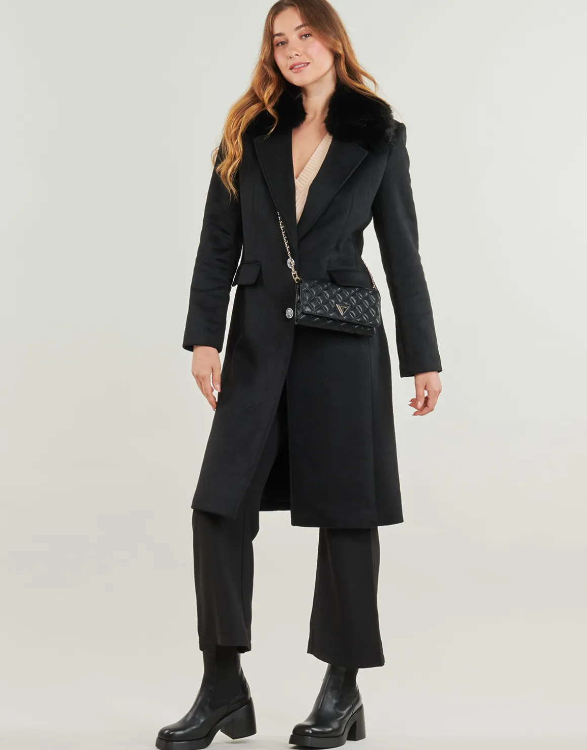 Guess - NANCY FIT COAT FAUX FUR COLLAR