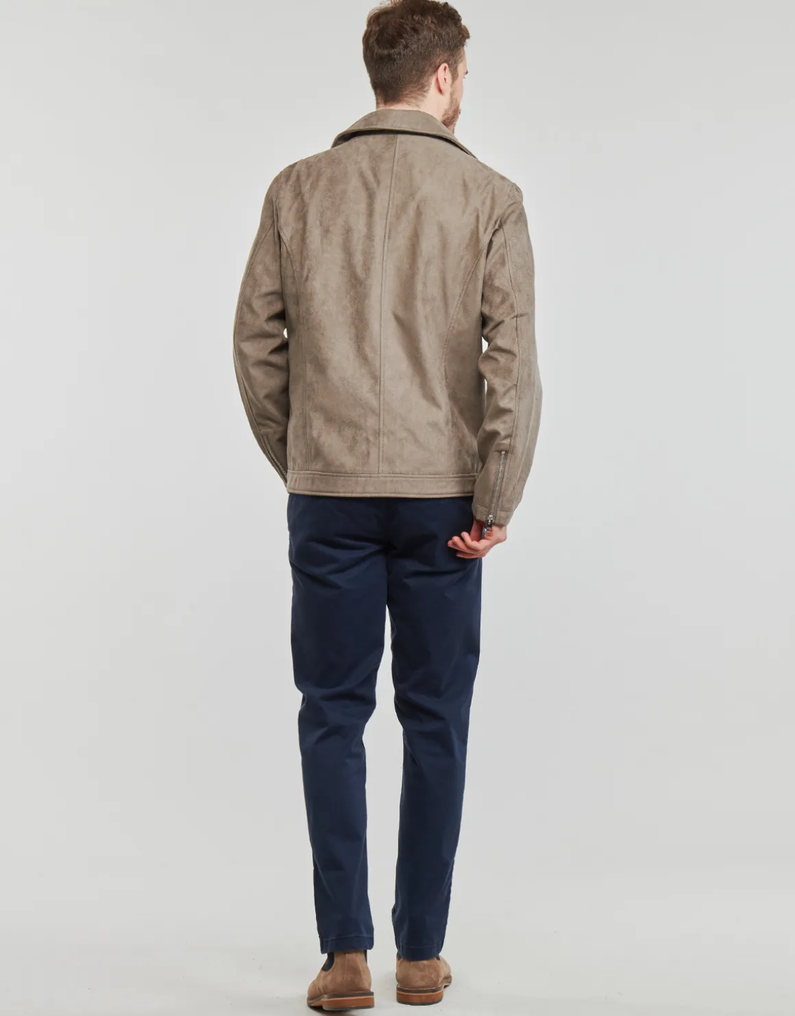 Jack & Jones - JJROCKY FAUX SUEDE BIKER JACKET