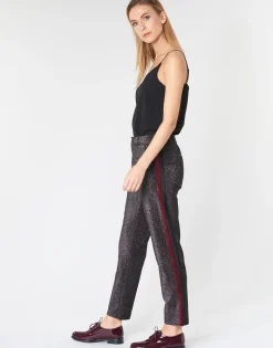 Maison Scotch - TAPERED LUREX PANTS WITH VELVET SIDE PANEL