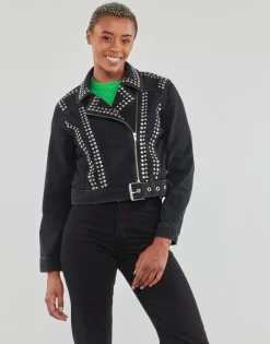 Only - ONLGILLA LS STUD DNM BIKER JACKET CRO