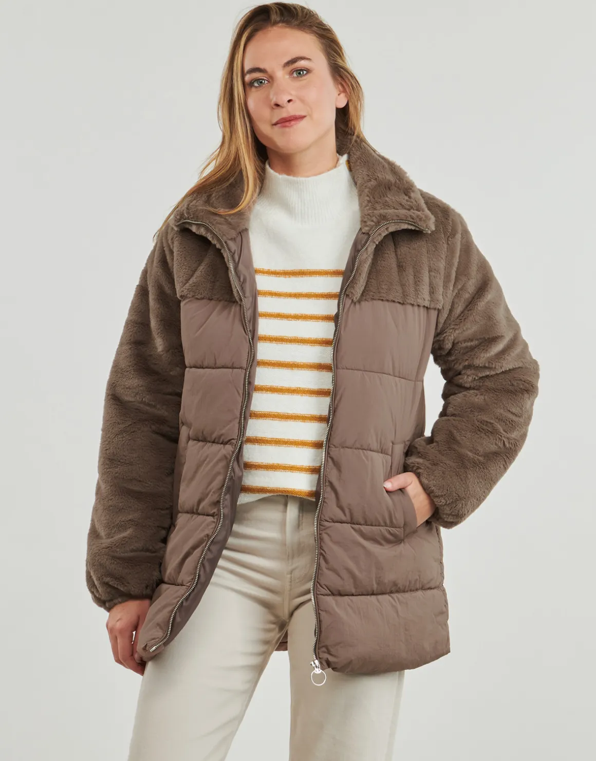 Only - ONLWANJA FUR PUFFER MIX COAT CC OTW