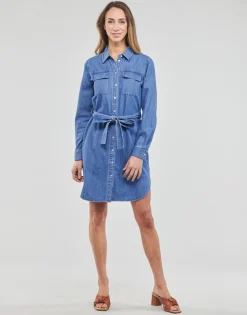 Pieces - PCOSALINA LS MIDI DNM MB DRESS