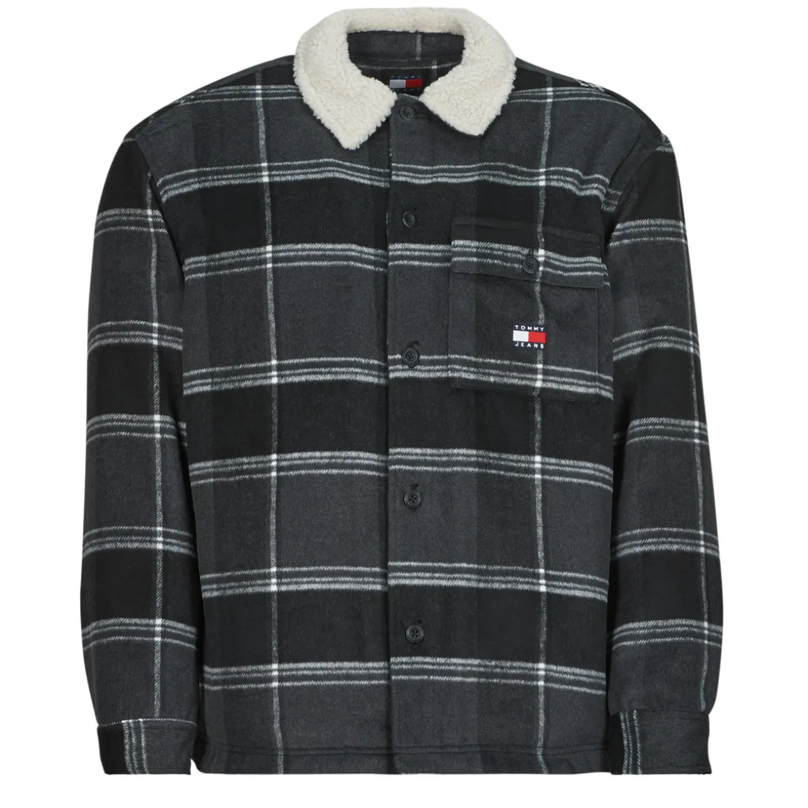 Tommy Jeans - TJM CHECK SHERPA OVERSHIRT EXT