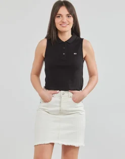 Tommy Jeans - TJW CROP SLEEVELESS RIB POLO