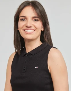 Tommy Jeans - TJW CROP SLEEVELESS RIB POLO